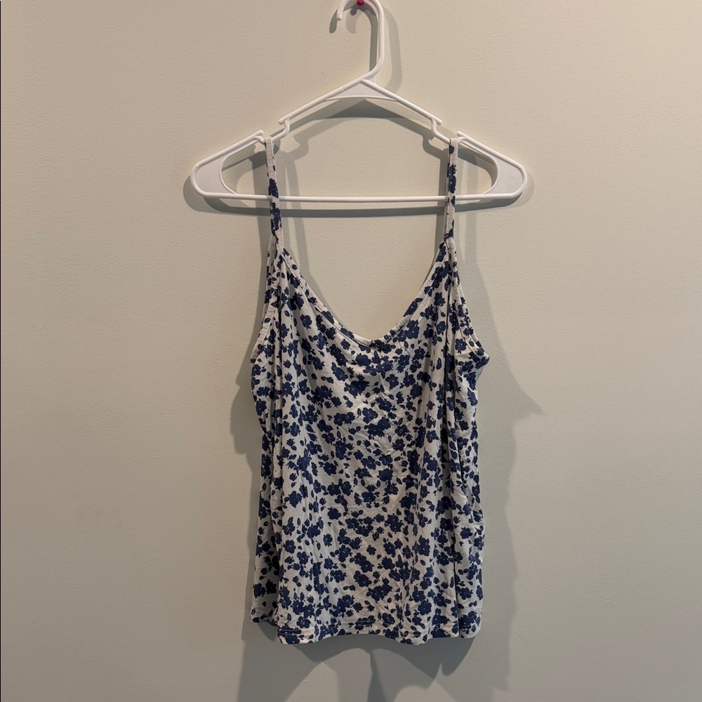 Old Navy Blue and White Sleep Camisole